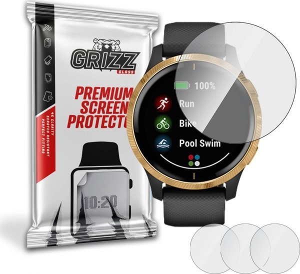 GrizzGlass Προστατευτική Μεμβράνη Υδρογέλης για Garmin Venu - 3 Τεμάχια - Full Coverage Screen Protector