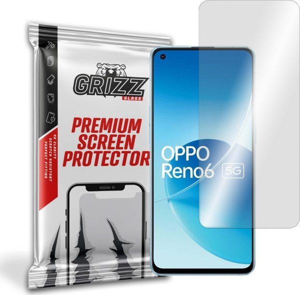 GrizzGlass Υβριδικό Γυαλί Προστασίας Οθόνης για OPPO Reno6 5G - Εύκολη Τοποθέτηση & Αντοχή στις Γρατζουνιές