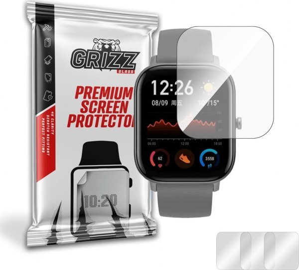 GrizzGlass Προστατευτικό Οθόνης Υδρογέλης για Amazfit GTS - 3 Τεμάχια - Full Coverage