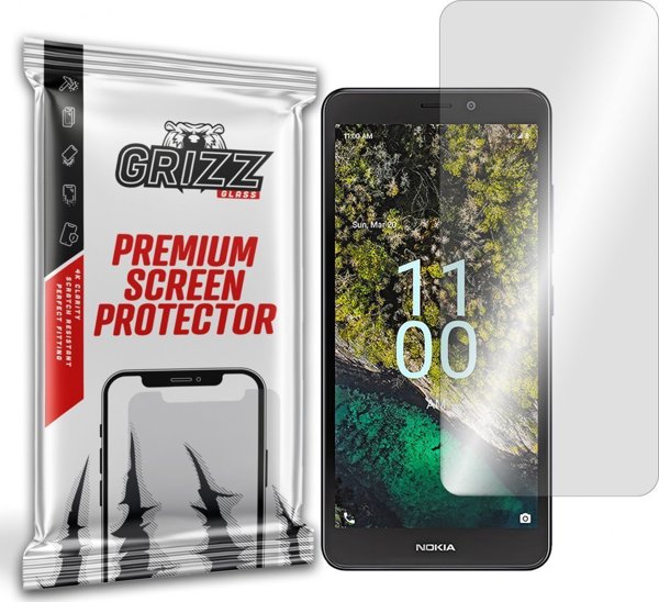 Υβριδικό Γυαλί GrizzGlass για Nokia C100, Εύκαμπτη Προστασία Οθόνης, Ανθεκτικό στις Γρατζουνιές, Διαφανές
