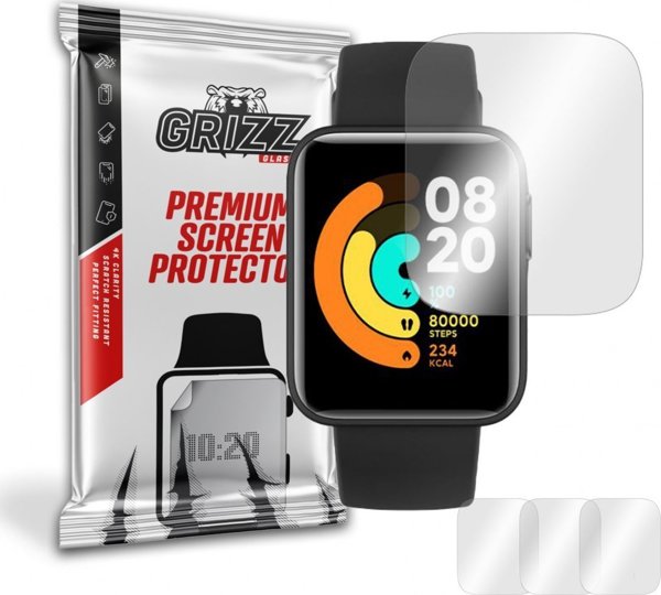 GrizzGlass Μεμβράνη Υδρογέλης για Xiaomi Mi Watch Lite - 3 Τεμάχια (Hydrofilm)