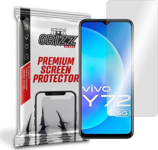 GrizzGlass Υβριδικό Γυαλί Προστασίας για Vivo Y72 5G, Ανθεκτικό, Αντιχαρακτικό, Εύκολη Τοποθέτηση