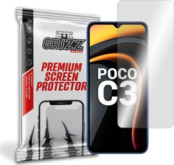 GrizzGlass Υβριδικό Γυαλί Προστασίας για Xiaomi POCO C3, Ανθεκτικό, Εύκολη Τοποθέτηση, Διαφανές