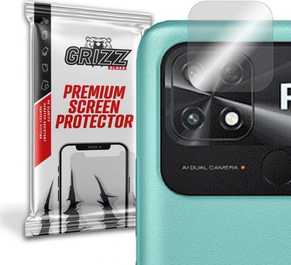 GrizzGlass Υβριδικό Γυαλί Κάμερας για Xiaomi POCO C40 - Σετ 2 Τεμαχίων, Προστασία από Γρατζουνιές, Εύκολη Τοποθέτηση
