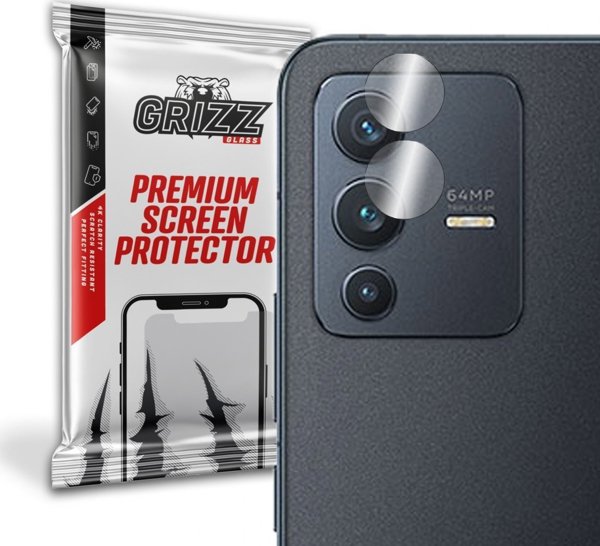 GrizzGlass Υβριδικό Προστατευτικό Κάμερας για Vivo V23, 2 Τεμάχια, Anti-Scratch & Flexible