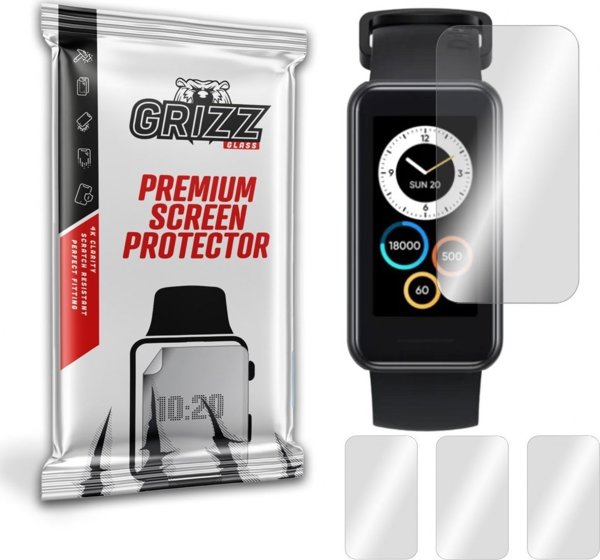 GrizzGlass Προστατευτική Μεμβράνη Υδρογέλης για Realme Band 2 - 3 Τεμάχια, Anti-Scratch