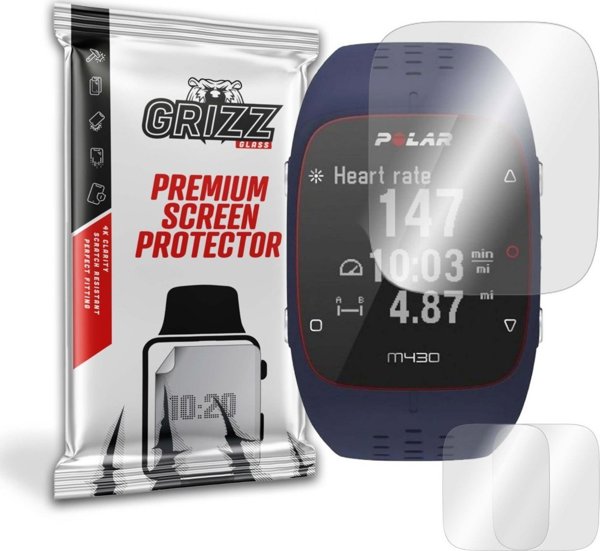 GrizzGlass Υβριδικό Γυαλί για Polar M430 - 2 Τεμάχια - Προστασία Οθόνης με Oleophobic Επίστρωση