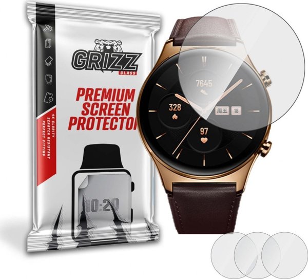 GrizzGlass Φιλμ Υδρογέλης για Honor Watch GS 3 - 3 Τεμάχια - Προστασία Οθόνης Full Coverage