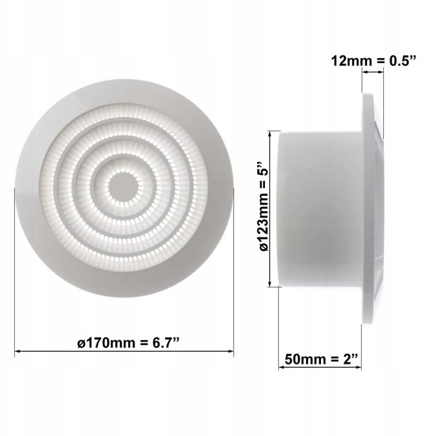 GRILLE ROUND CEILING D125MM NGA125