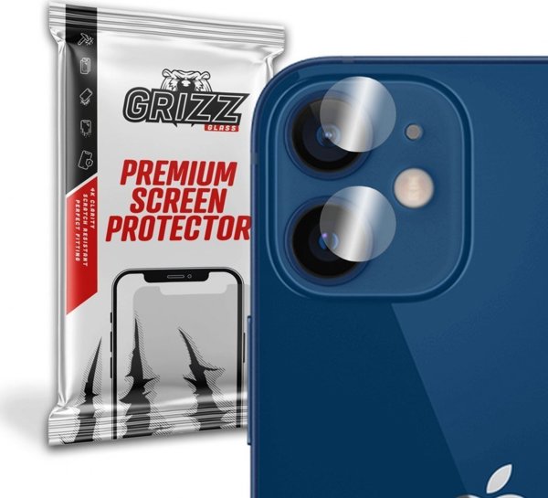 GrizzGlass Υβριδικό Γυαλί Κάμερας για Apple iPhone 12, Προστασία Φακού, 2 Τεμάχια