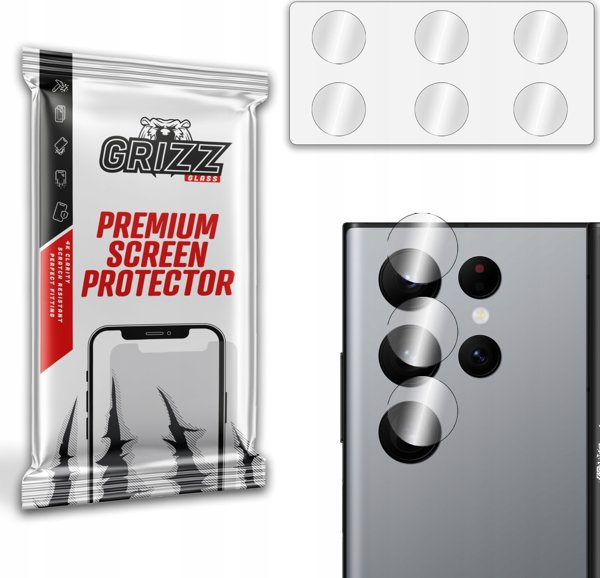 GrizzGlass Υβριδικό Γυαλί Κάμερας για Samsung Galaxy S22 Ultra, Προστατευτικό Φακού, Διαφανές