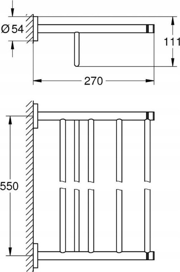Grohe GROHE 40800001 Essentials Πολυλειτουργική κρεμάστρα πετσέτας μπάνιου