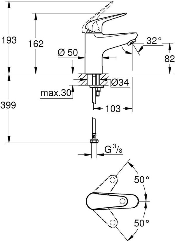 Grohe Swift μίκτης νιπτήρα 24317001