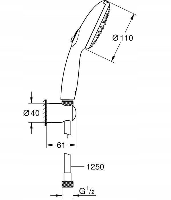 Σετ ντους Grohe Tempesta 110 με ράγα και 2 ψεκασμούς