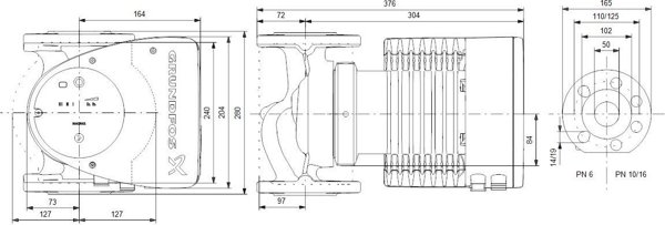 Grundfos Κυκλοφορητής Magna1 50-120 F 280, 1x230V, PN6/10 - Ηλεκτρονική Αντλία Θέρμανσης και Κλιματισμού