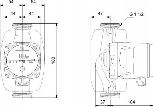Grundfos Κυκλοφορητής Θέρμανσης ALPHA1 25-60 N 180, 1x230V, Ανοξείδωτο Ατσάλι, 50Hz