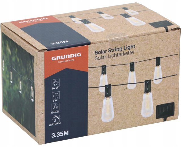 Grundig - Lampki ogrodowe solarne LED 3,35 m