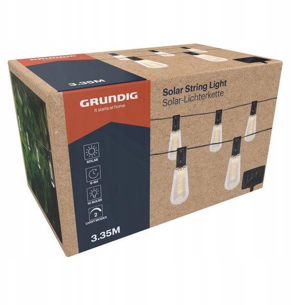Grundig - Lampki ogrodowe solarne LED 3,35 m