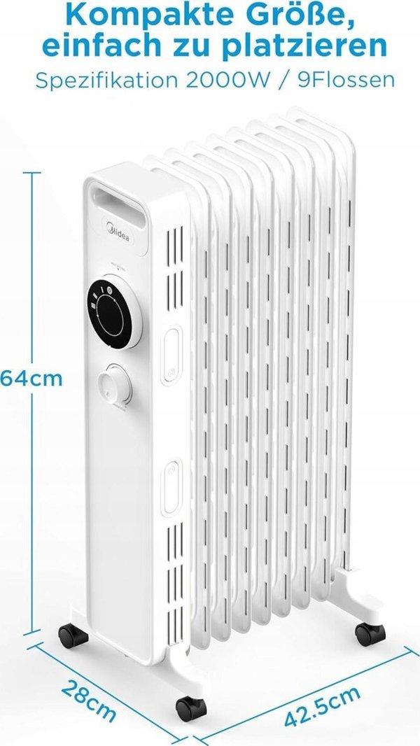 Καλοριφέρ Midea Midea NY2009-22M | Καλοριφέρ λαδιού | 2000 W | Αριθμός επιπέδων ισχύος 3 | Λευκό