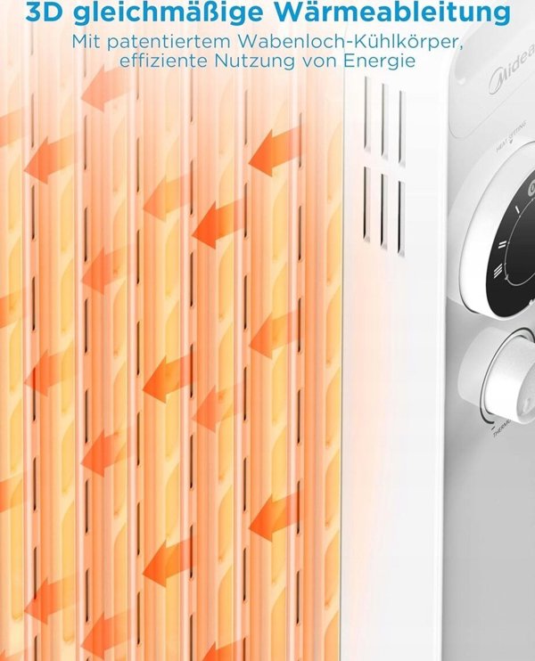 Καλοριφέρ Midea Midea NY2009-22M | Καλοριφέρ λαδιού | 2000 W | Αριθμός επιπέδων ισχύος 3 | Λευκό