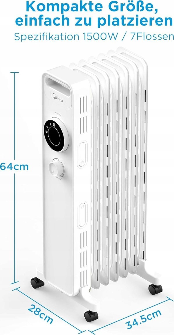 Καλοριφέρ Midea Midea NY2009-22M | Καλοριφέρ λαδιού | 2000 W | Αριθμός επιπέδων ισχύος 3 | Λευκό
