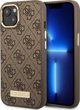 Guess Guess GUHMP14MU4GPRW iPhone 14 Plus 6,7" καφέ σκληρή θήκη 4G Logo Plate MagSafe NoSize