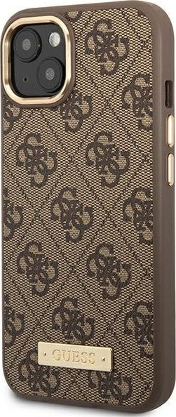 Guess Guess GUHMP14MU4GPRW iPhone 14 Plus 6,7" καφέ σκληρή θήκη 4G Logo Plate MagSafe NoSize