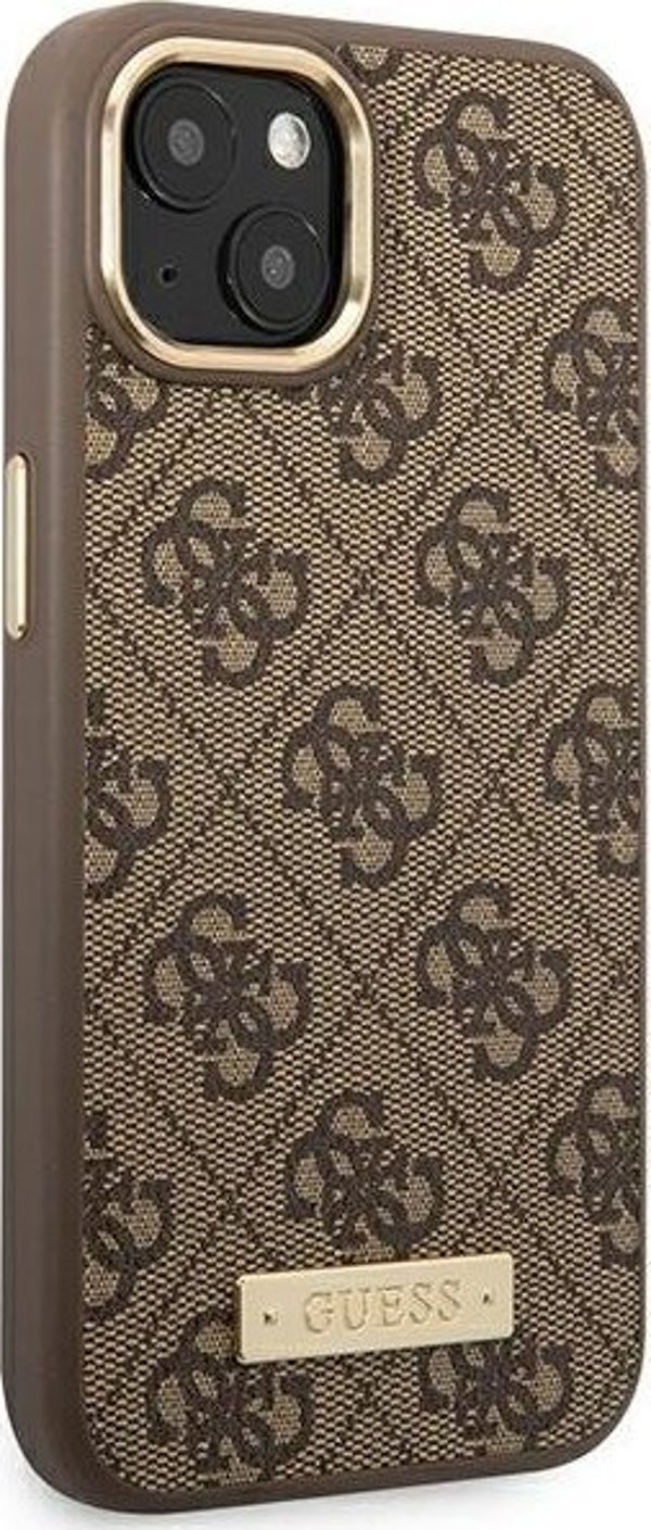 Guess Guess GUHMP14MU4GPRW iPhone 14 Plus 6,7" καφέ σκληρή θήκη 4G Logo Plate MagSafe NoSize