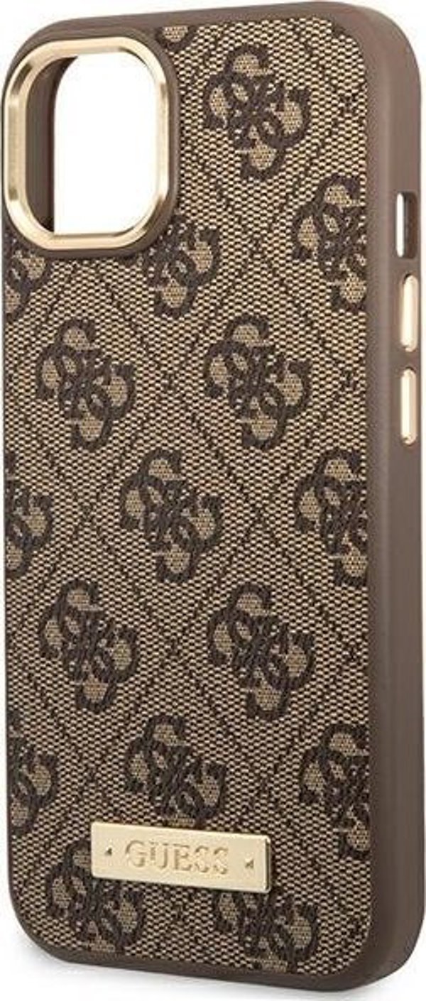 Guess Guess GUHMP14MU4GPRW iPhone 14 Plus 6,7" καφέ σκληρή θήκη 4G Logo Plate MagSafe NoSize