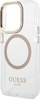 Guess case for iPhone 14 Pro Max 6,7" GUHMP14XHTRMD gold HC Magsafe Metal Outline 3666339069735