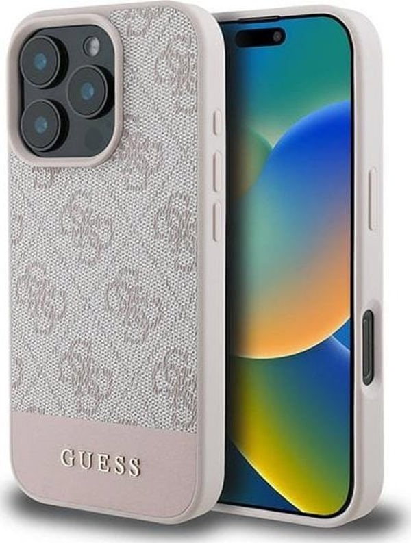 Guess Guess GUHCP16XG4GLPI iPhone 16 Pro Max 6.9" ροζ/hardcase 4G Bottom Stripe