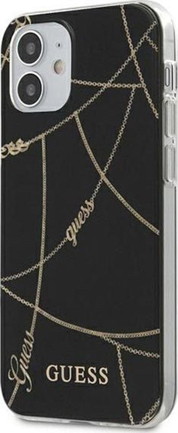 Guess Θήκη Guess GUHCP12SPCUCHBK για iPhone 12 5,4 μαύρο/black hardcase Gold Chain Collection (106797) - om-67489