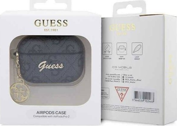 Guess Θήκη Guess GUAP2G4GSMK Apple AirPods Pro 2 μαύρο 4G Charm Collection