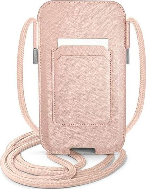 Guess Saffiano Stripe Τσάντα για Smartphone 6,7" - Ροζ