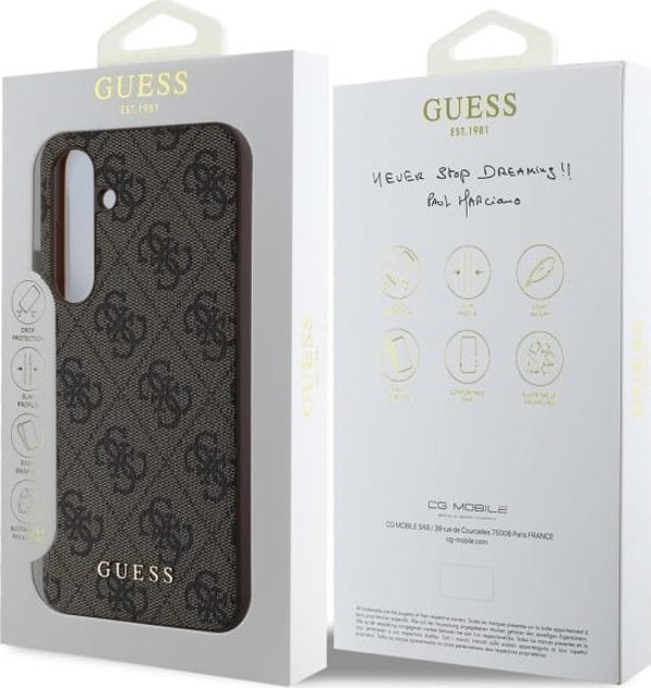 Guess Guess GUHCS24FEG4GFBR S24 FE S721 brown/brown hardcase 4G Metal Gold Logo