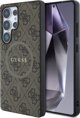 Θήκη Guess Leather 4G Colored Ring Classic Logo MagSafe για Samsung Galaxy S25 Ultra καφέ