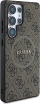 Θήκη Guess Leather 4G Colored Ring Classic Logo MagSafe για Samsung Galaxy S25 Ultra καφέ