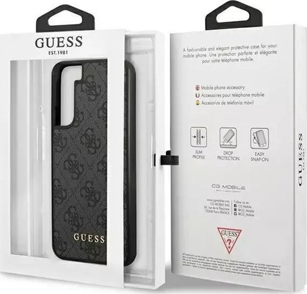 Guess case for Samsung Galaxy S23 GUHCS23SG4GFGR grey hardcase 4G Metal Gold Logo 3666339116958
