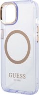 Guess Θήκη Guess GUHMP14SHTCMU Apple iPhone 14 μοβ/μωβ σκληρή θήκη Χρυσό Περίγραμμα Διαφανές MagSafe