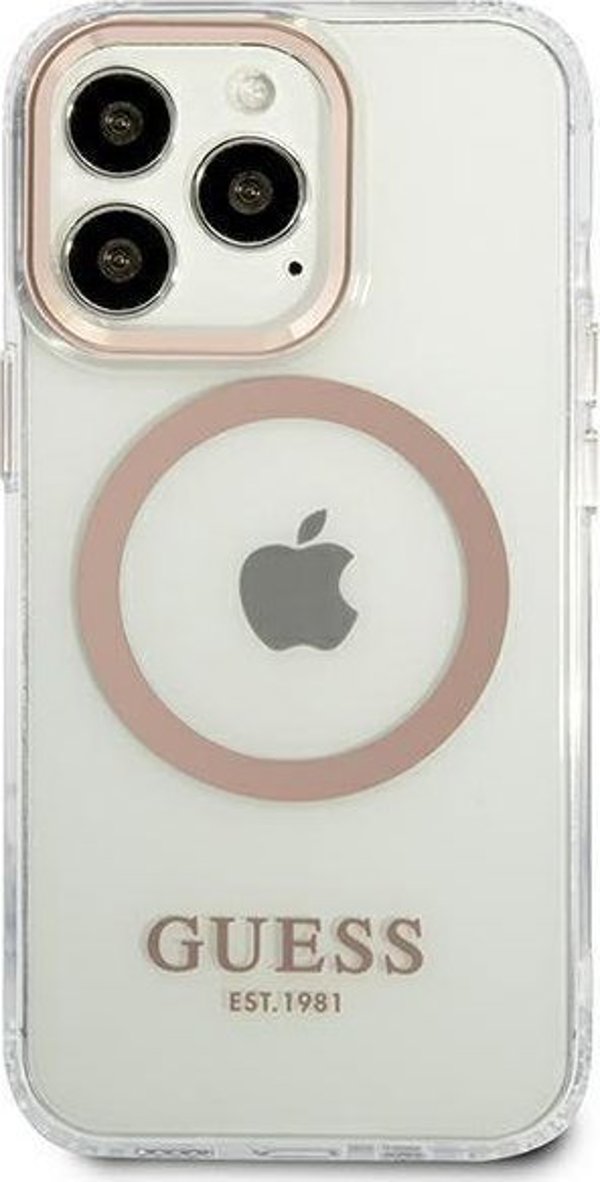 Guess case for iPhone 13 Pro Max 6,7" GUHMP13XHTRMD gold HC Magsafe Metal Outline Gold 3666339057169