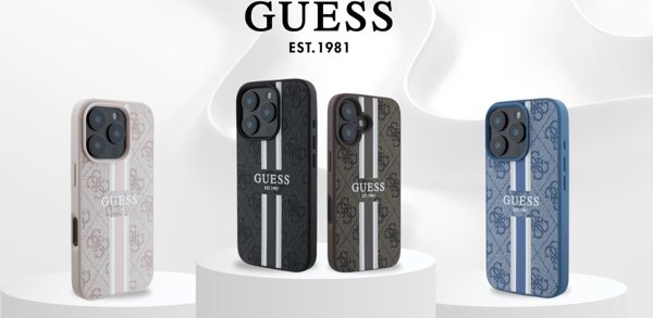 Guess Guess GUHMP16SP4RPSP iPhone 16 6.1" ροζ/ροζ σκληρή θήκη 4G Printed Stripes MagSafe