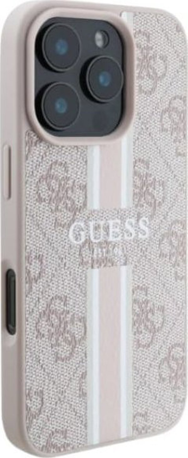 Guess Guess GUHMP16SP4RPSP iPhone 16 6.1" ροζ/ροζ σκληρή θήκη 4G Printed Stripes MagSafe