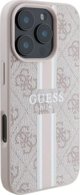 Guess Guess GUHMP16SP4RPSP iPhone 16 6.1" ροζ/ροζ σκληρή θήκη 4G Printed Stripes MagSafe