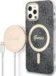Guess Σετ Guess GUBPP12MH4EACSK Θήκη+ Φορτιστής iPhone 12/12 Pro μαύρη/μαύρη σκληρή θήκη 4G Print MagSafe NoSize