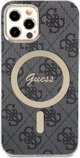 Guess Σετ Guess GUBPP12MH4EACSK Θήκη+ Φορτιστής iPhone 12/12 Pro μαύρη/μαύρη σκληρή θήκη 4G Print MagSafe NoSize