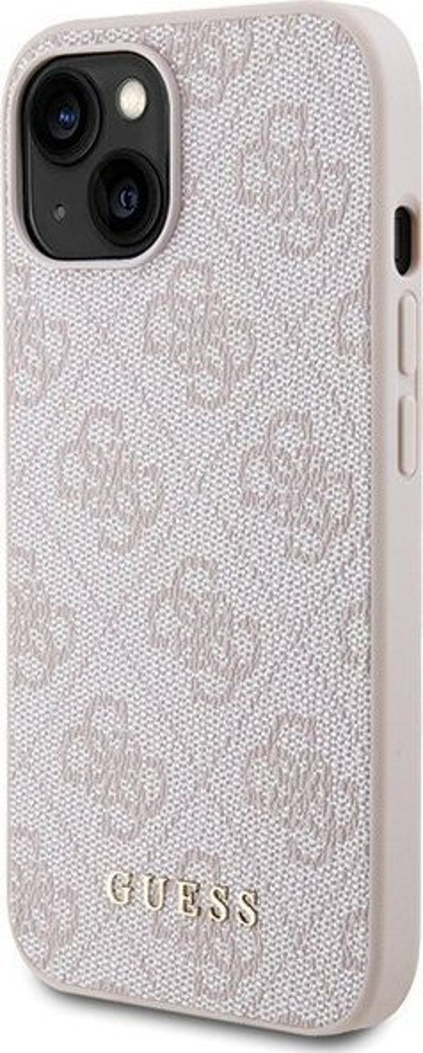 Guess Guess GUHCP15SG4GFPI iPhone 15 6.1" ροζ σκληρή θήκη 4G Metal Gold Logo