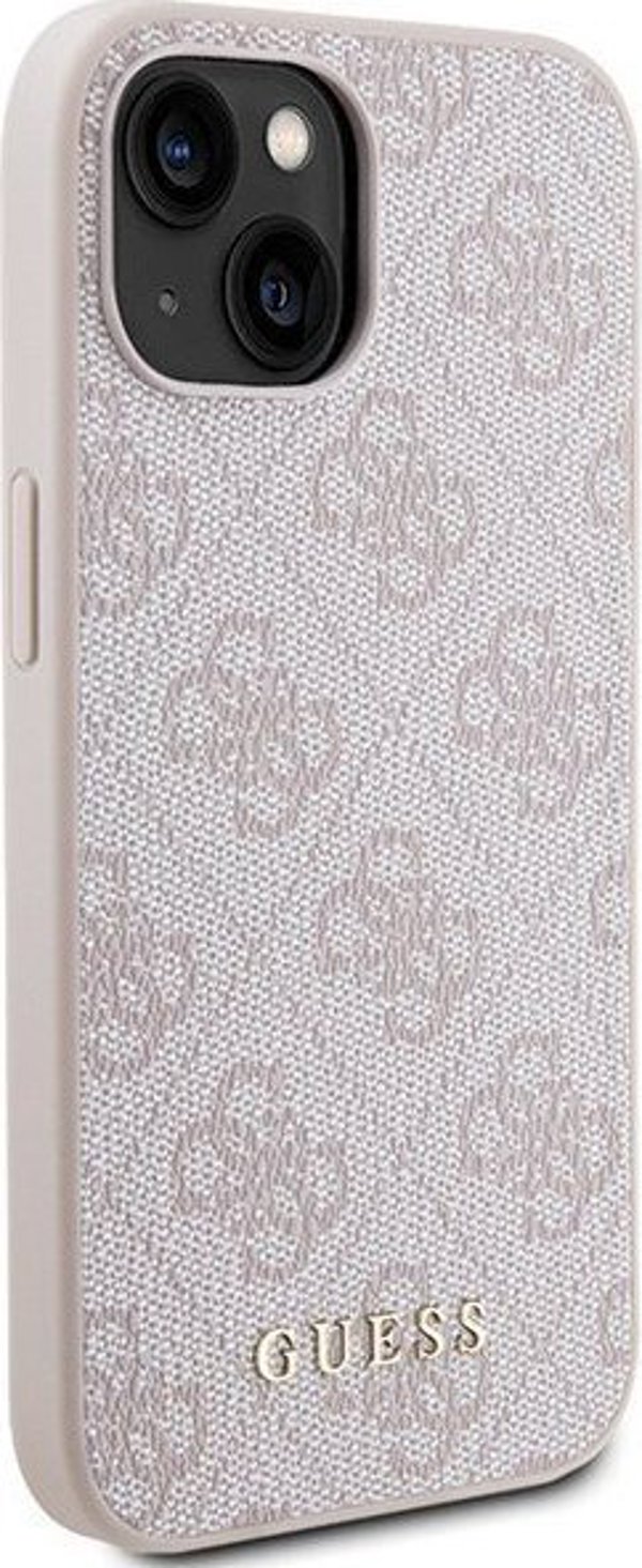Guess Guess GUHCP15SG4GFPI iPhone 15 6.1" ροζ σκληρή θήκη 4G Metal Gold Logo