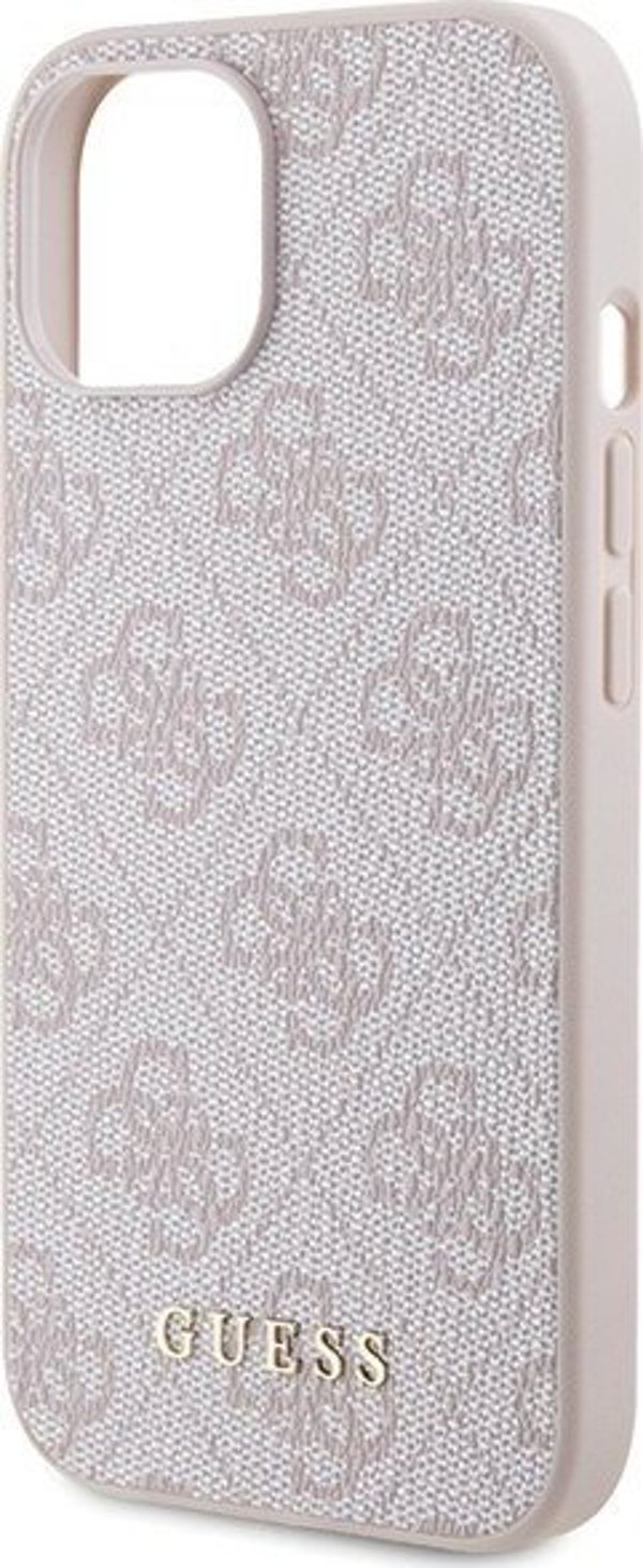 Guess Guess GUHCP15SG4GFPI iPhone 15 6.1" ροζ σκληρή θήκη 4G Metal Gold Logo
