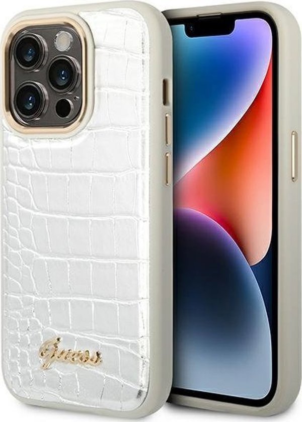 Guess Guess GUHCP14LHGCRHS iPhone 14 Pro 6,1" ασημί/silver σκληρή θήκη Croco Collection NoSize