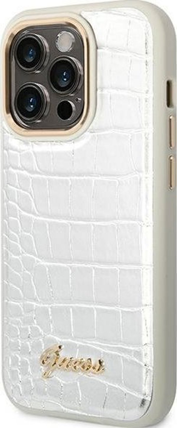 Guess Guess GUHCP14LHGCRHS iPhone 14 Pro 6,1" ασημί/silver σκληρή θήκη Croco Collection NoSize
